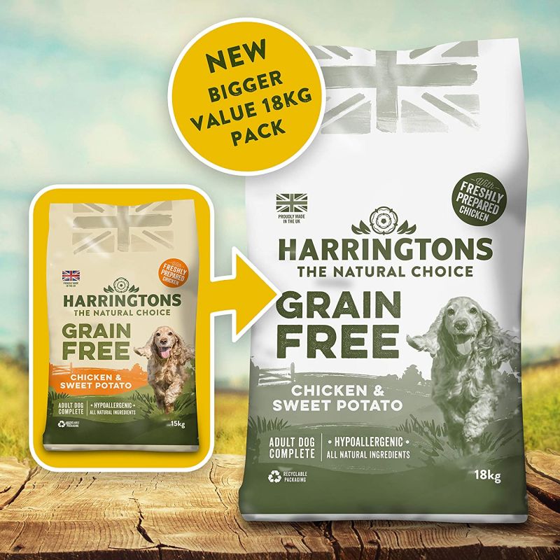 Harringtons Complete Grain Free Hypoallergenic Chicken & Sweet Potato Dry Dog Food 18kg